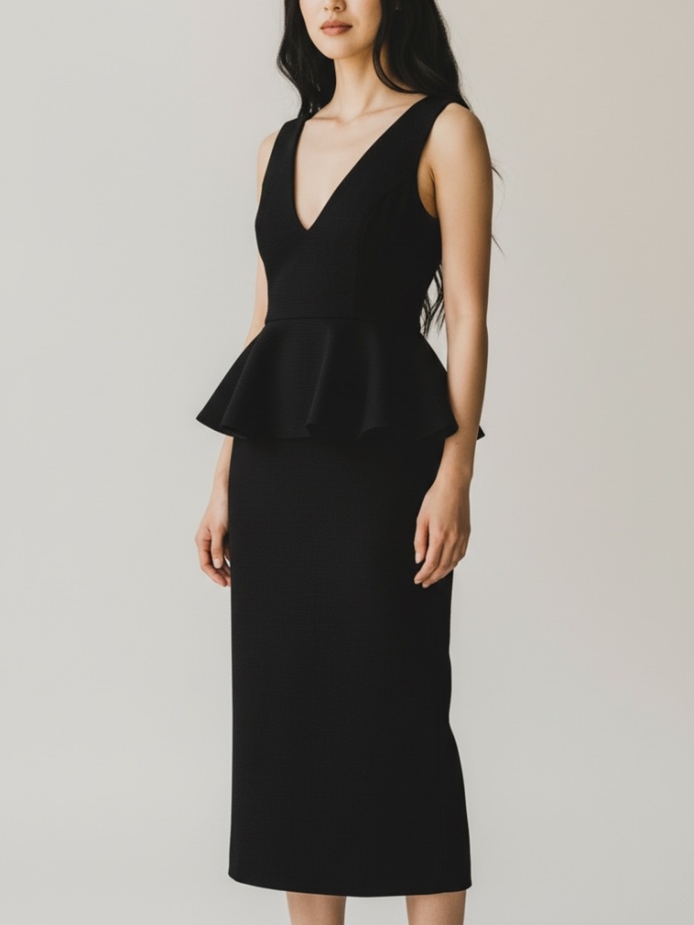 🖤✨ GANNI Luxury Black Peplum Dress ✨🖤